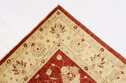 172 x 234 cm | Floral Afghan Tribal Hand Knotted Veg Dye Wool Carpet