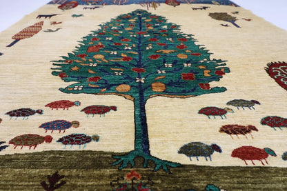 174 x 243 cm | Afghan Tribal Hand Knotted Veg Dye Wool Carpet