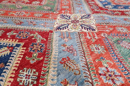 276 x 413 cm | Kazak Afghan Tribal Hand Knotted Carpet