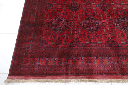 294 x 490 cm | Red Belgic Large Size Area Rug Hand Knotted Carpet Living Room Rug