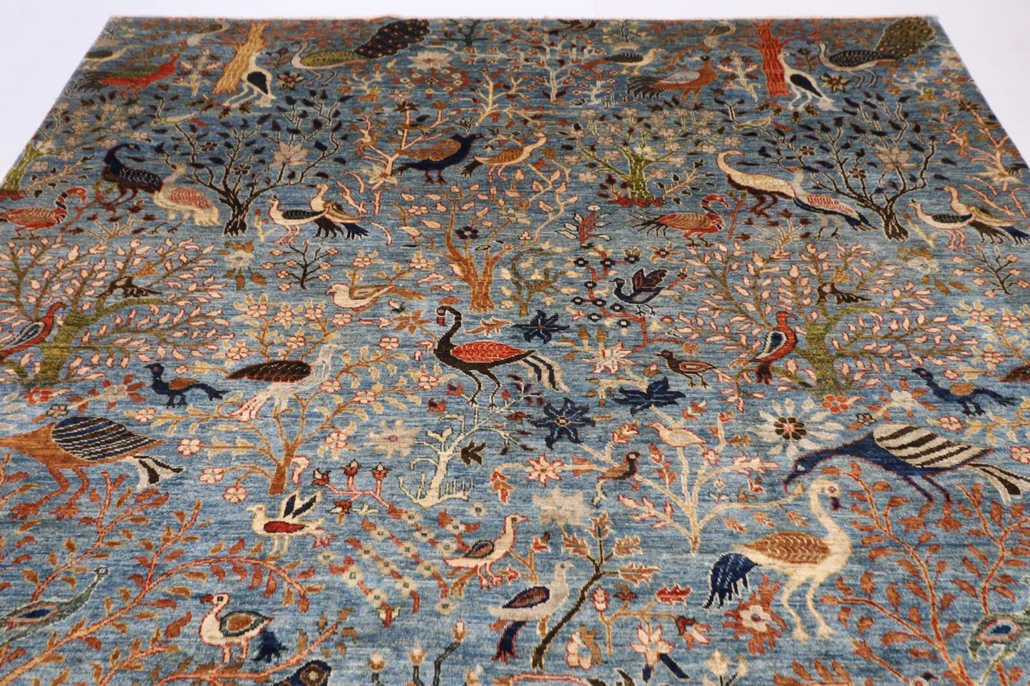 252 x 299 cm | Birds Afghan Tribal Hand Knotted Carpet