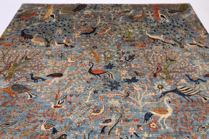 252 x 299 cm | Birds Afghan Tribal Hand Knotted Carpet