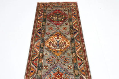 80 x 293 cm | Kazak Afghan Tribal Hand Knotted Wool Runner