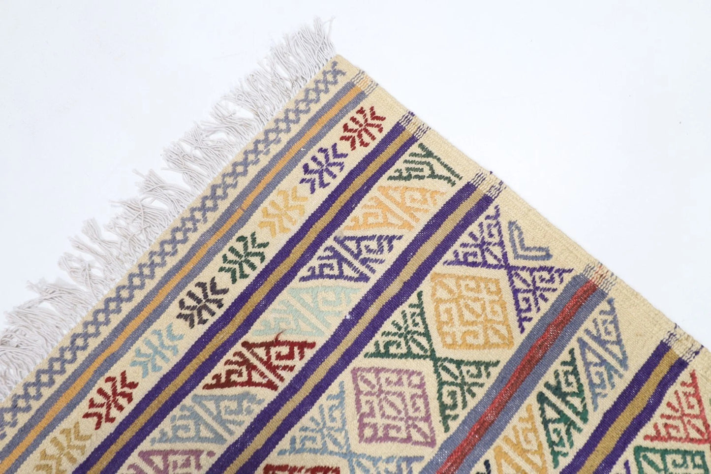 195 x 299 cm | Flat weaved Afghan Tribal Hand Knotted Carpet