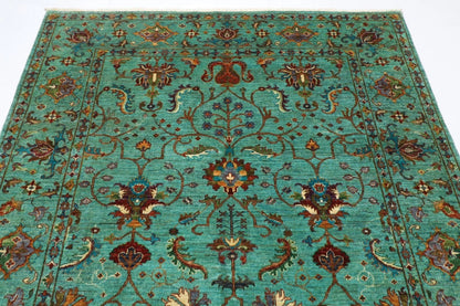 181 x 245 cm | Sultani Afghan Tribal Hand Knotted Veg Dye Wool Carpet