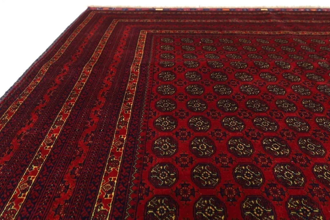 202 x 299 cm | Fine Mori Bokhara Afghan Tribal Hand Knotted Carpet