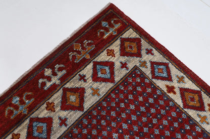 167 x 238 cm | Oushak Afghan Tribal Hand Knotted Veg Dye Wool Carpet