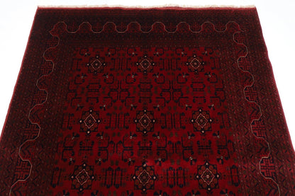 155 x 202 cm | Belgic Tribal Hand Knotted Veg Dye Wool Carpet