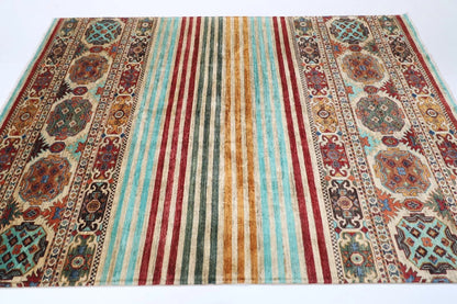 179 x 247 cm | Khorjun Afghan Tribal Hand Knotted Veg Dye Wool Carpet