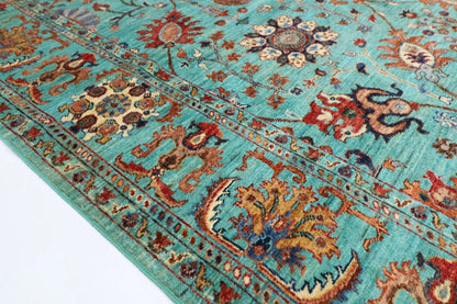 200 x 294 cm | Sultani Turquoise Afghan Tribal Hand Knotted Carpet