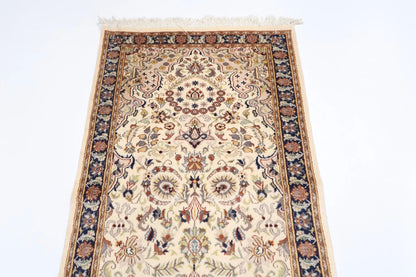 79 x 295 cm | Beige Afghan Tribal Hand Knotted Wool Runner