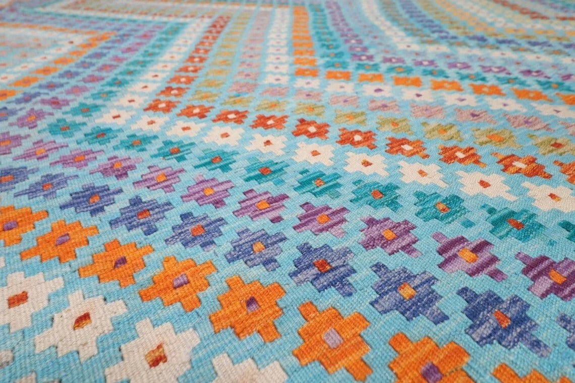 313 x 396 cm | Flat Weaved Afghan Tribal Hand Knotted Kilim