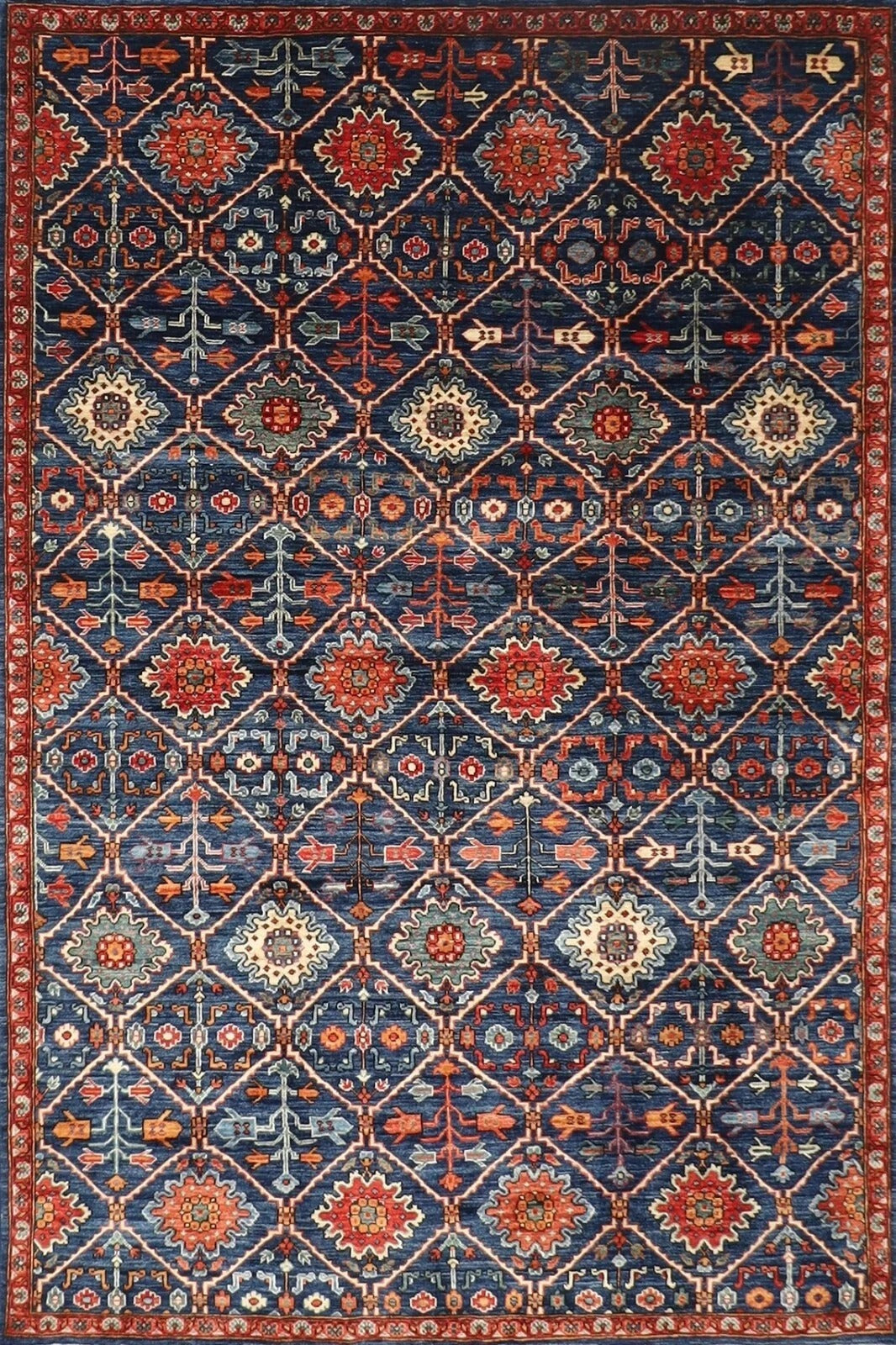 180 x 274 cm |  Afghan Blue Tribal Hand Knotted Veg Dye Wool carpet