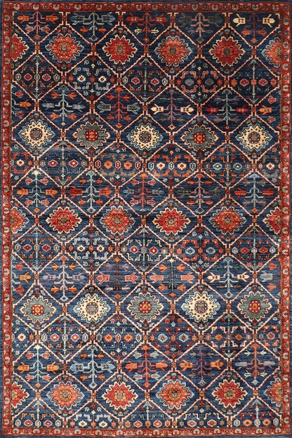 180 x 274 cm |  Afghan Blue Tribal Hand Knotted Veg Dye Wool carpet