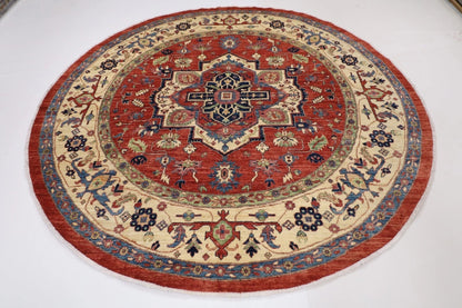 247 x 250 cm | Medallion Afghan Tribal Hand Knotted Wool Carpet