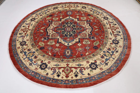 247 x 250 cm | Medallion Afghan Tribal Hand Knotted Wool Carpet