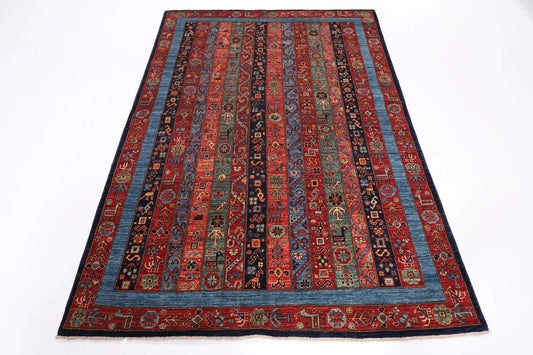 148 x 207 cm | Fine Afghan Tribal Hand Knotted Veg Dye Wool Carpet