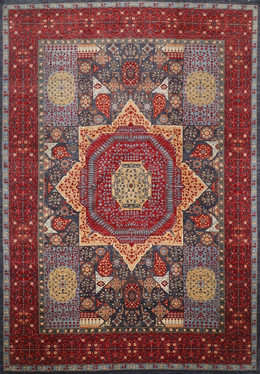 302 x 413 cm | Mamluk Afghan Tribal Hand Knotted Carpet