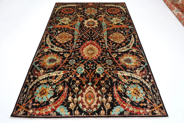 185 x 265 cm |  Bidjar Black Afghan Tribal Hand Knotted Veg Dye Wool carpet