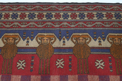 192 x 271 cm | Barjesta Flat Weaved Afghan Tribal Hand Knotted Wool Carpet kilim