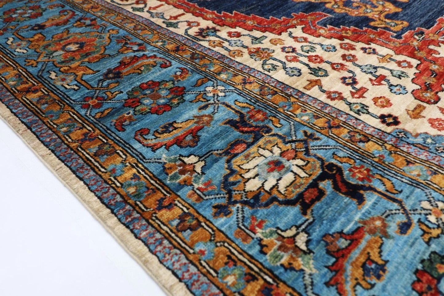 244 x 307 cm | Serapi Afghan Tribal Hand Knotted Carpet