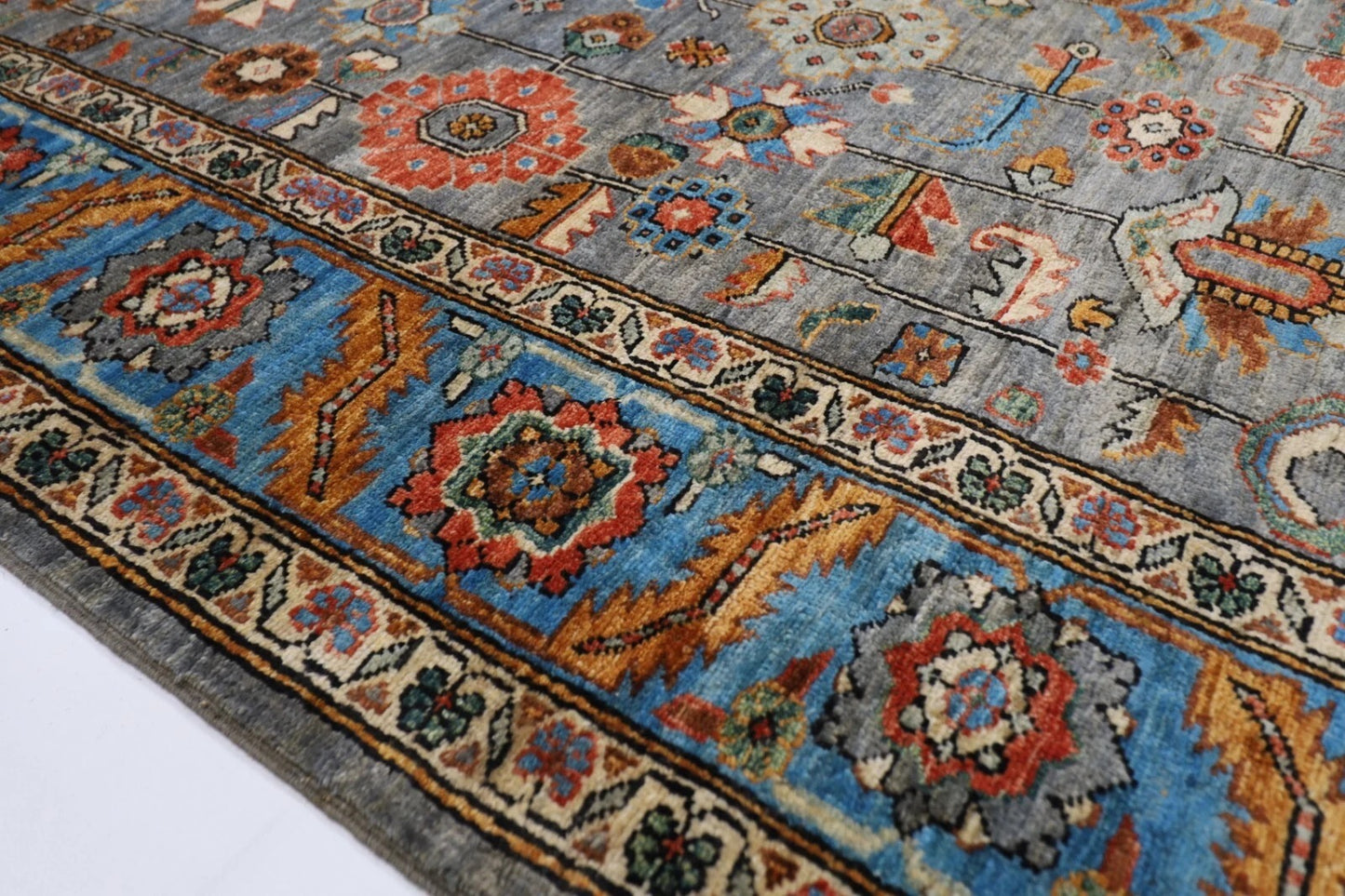 190 x 270 cm |  Bidjar Gray Afghan Tribal Hand Knotted Veg Dye Wool carpet