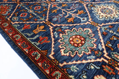 180 x 274 cm |  Afghan Blue Tribal Hand Knotted Veg Dye Wool carpet
