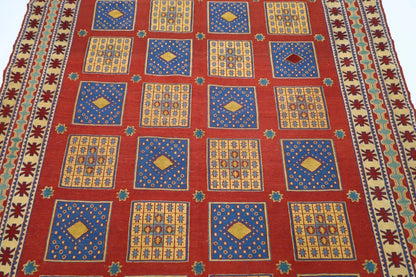 188 x 234 cm | Kilim Afghan Tribal Hand Knotted Veg Dye Wool Carpet