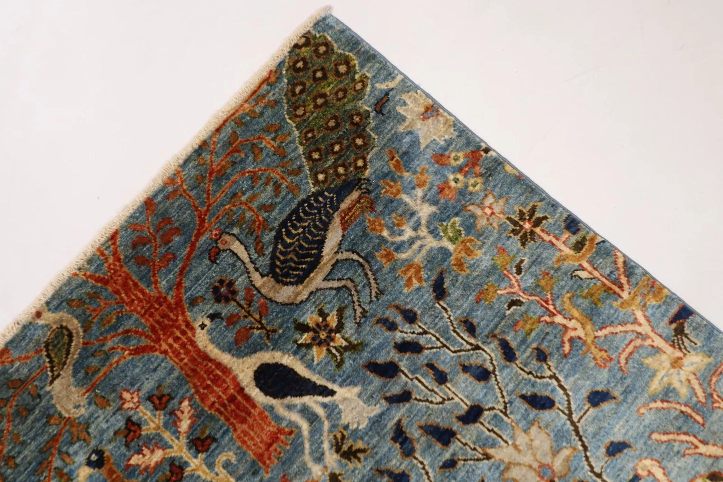 252 x 299 cm | Birds Afghan Tribal Hand Knotted Carpet