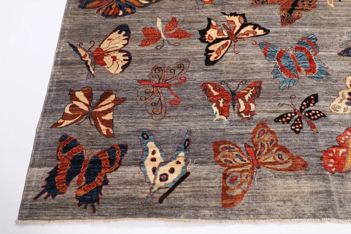 249 x 300 cm | Butterflies Afghan Tribal Hand Knotted Carpet