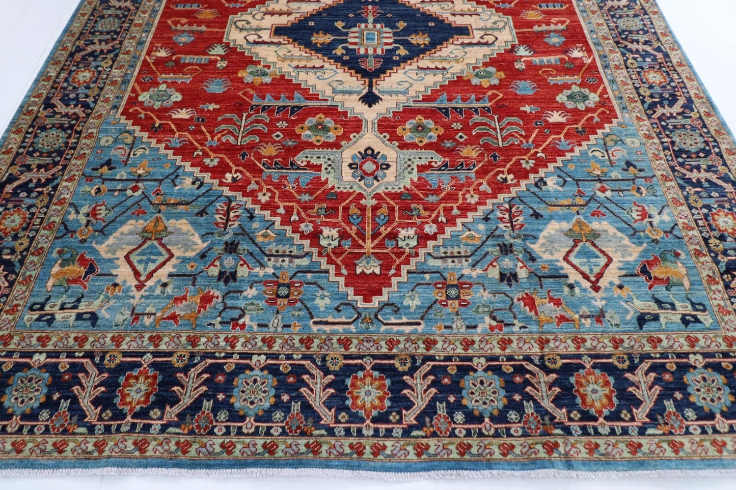 277 x 363 cm | Serapi Afghan Tribal Hand Knotted Carpet