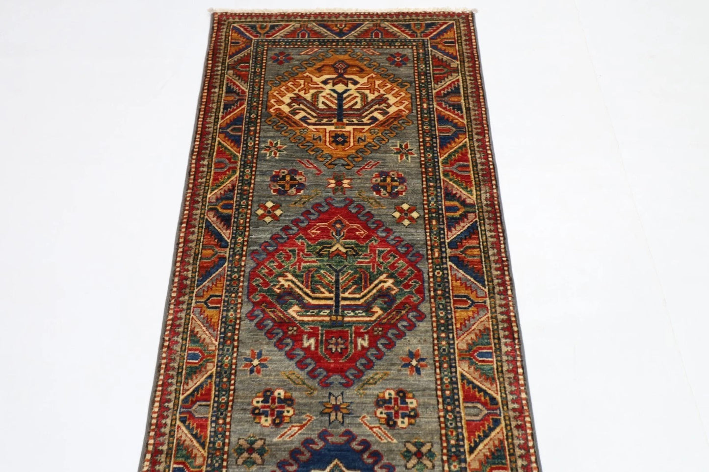 76 x 230 cm | Kazak Afghan Tribal Hand Knotted Wool Runner