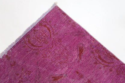 177 x 257 cm | Gabbeh Purple Afghan Tribal Hand Knotted Veg Overdye  Wool Carpet