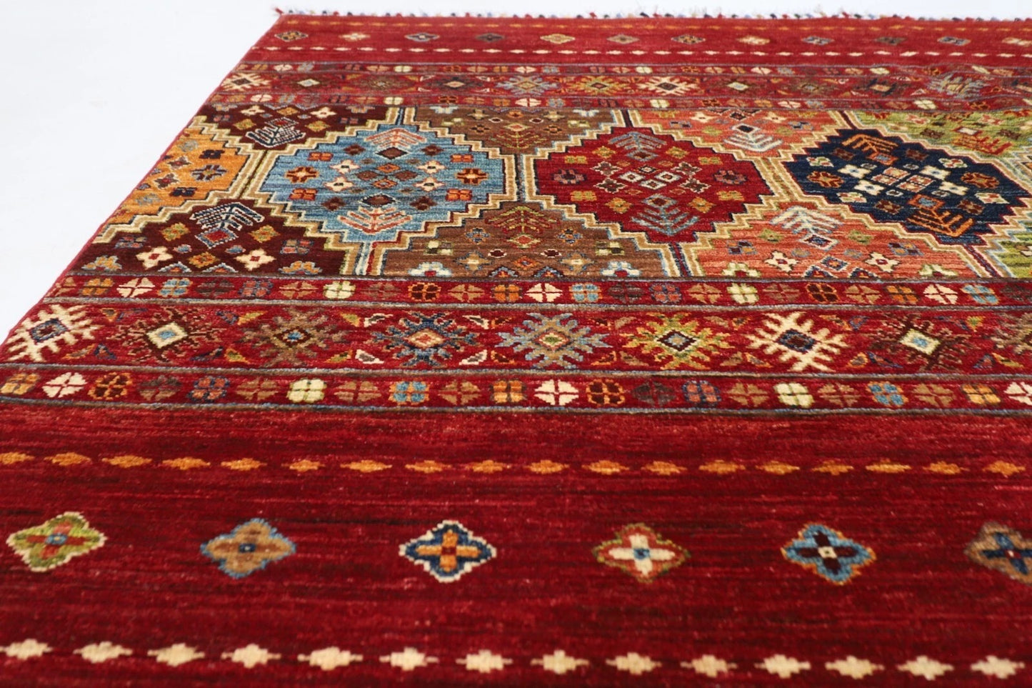 208 x 314 cm | Mamluk Afghan Tribal Hand Knotted Carpet