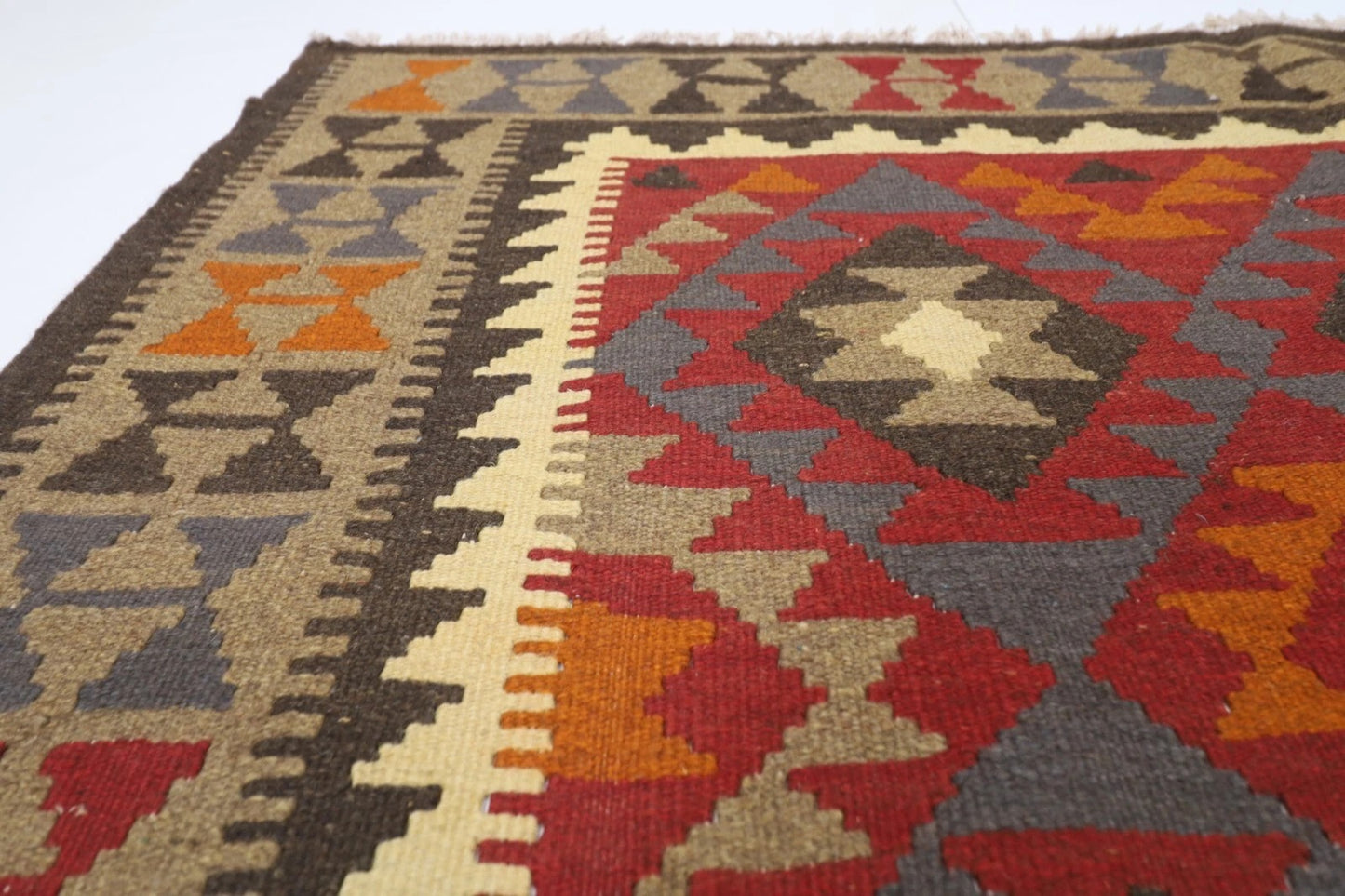 157 x 250 cm | Flat Weave Afghan Tribal Hand Knotted Veg Dye Wool Carpet