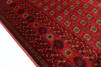 207 x 274 cm | Fine Mori Bokhara Afghan Tribal Hand Knotted Carpet