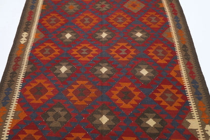 159 x 254 cm | Flat Weaved Afghan Tribal Hand Knotted Veg Dye Wool Carpet