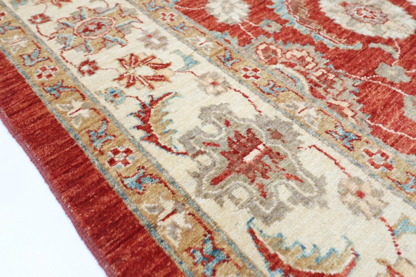 172 x 201 cm | Oriental Afghan Tribal Hand Knotted Veg Dye Wool Carpet
