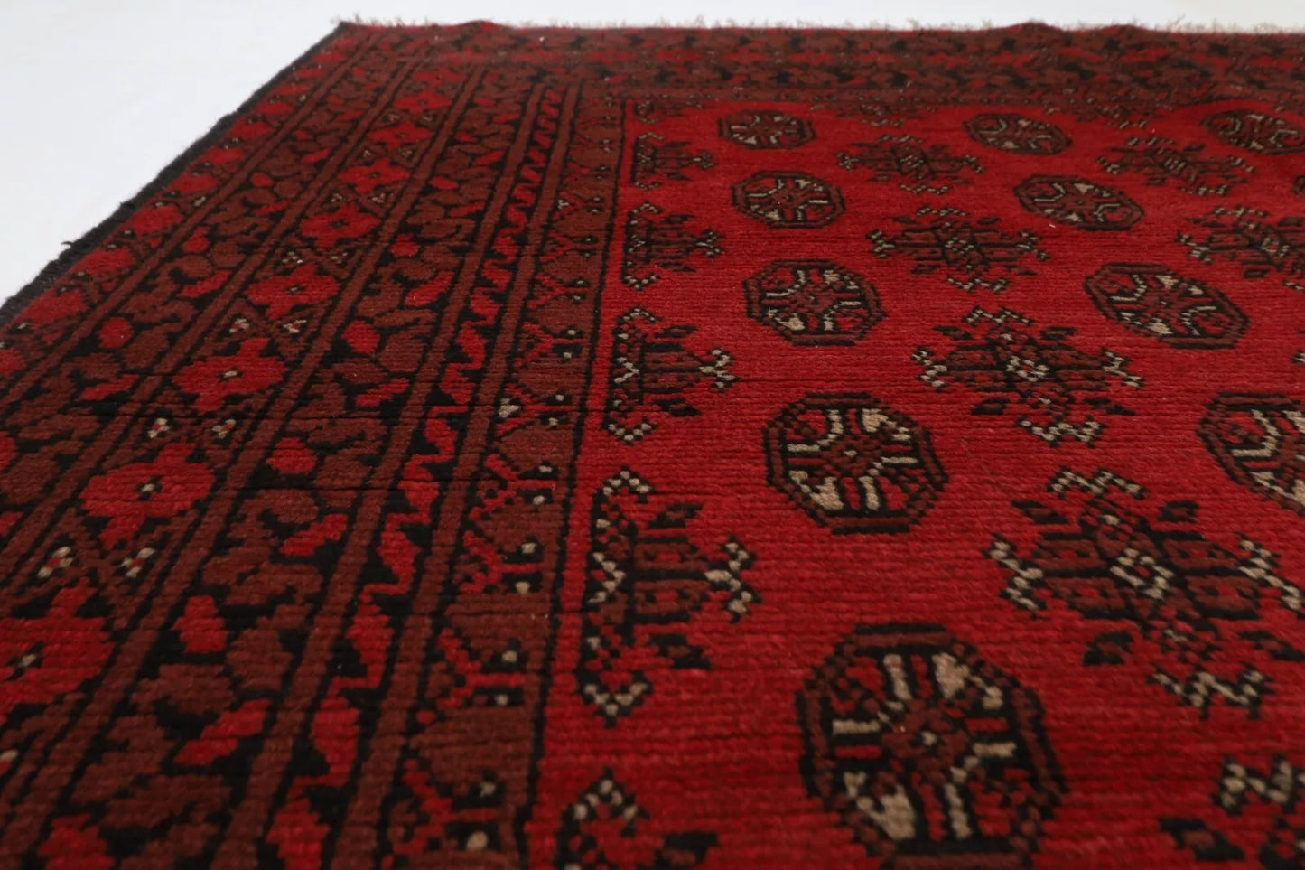 194 x 287 cm | Akja Bokhara Afghan Tribal Hand Knotted Carpet