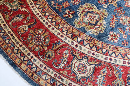 276 x 288 cm | Kazak Afghan Tribal Hand Knotted Wool Round Carpet