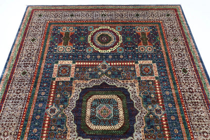 175 x 242 cm | Mamluk Afghan Tribal Hand Knotted Veg Dye Wool Carpet