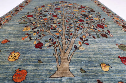 178 x 246 cm | Pomegranate Afghan Tribal Hand Knotted Veg Dye Wool Carpet