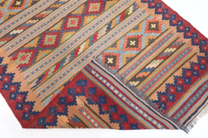 147 x 233 cm | Flat Weaved Afghan Tribal Hand Knotted Veg Dye Wool Carpet