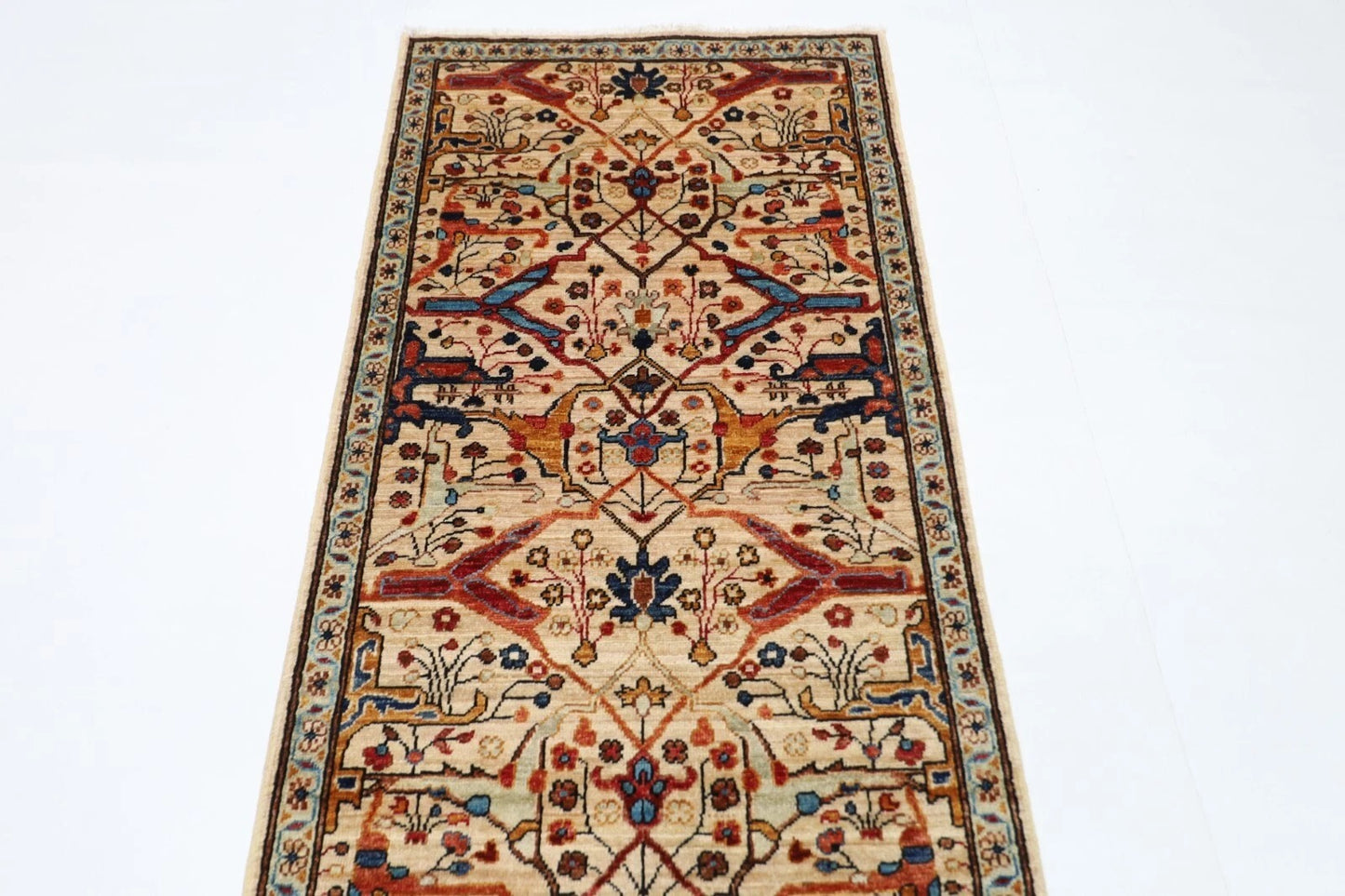 83 x 300 cm | Bidjar Beige Afghan Tribal Hand Knotted Wool Runner