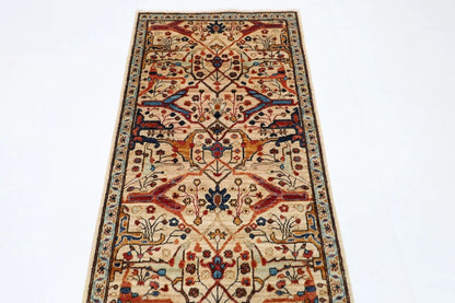 83 x 300 cm | Bidjar Beige Afghan Tribal Hand Knotted Wool Runner