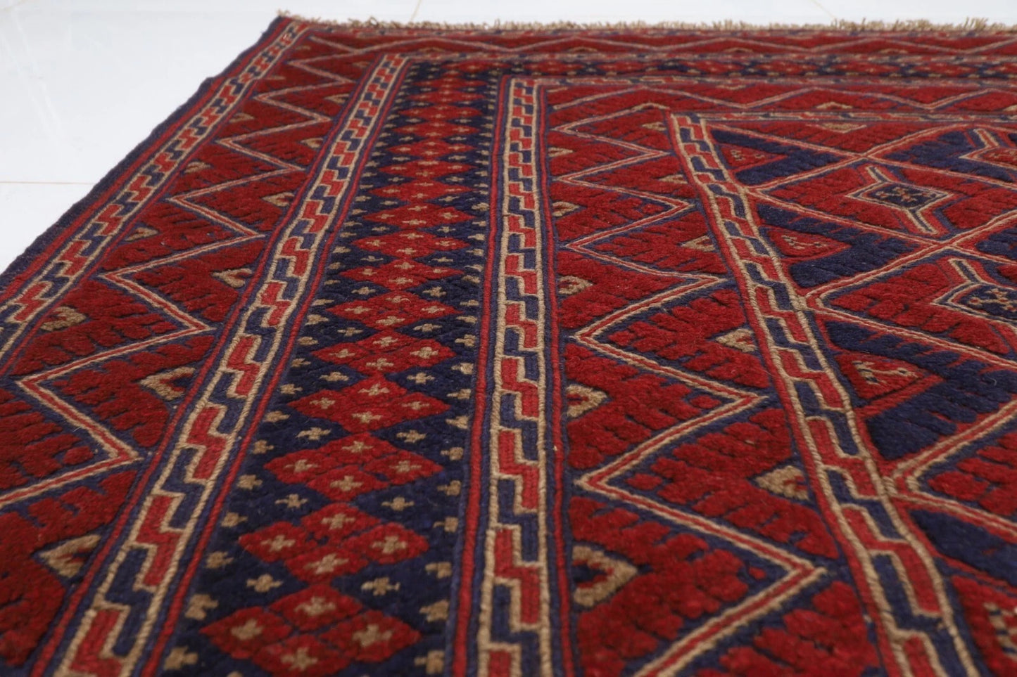 202 x 265 cm | Flat Weaved Carpet Kilim Afghan Tribal Hand Knotted Carpet