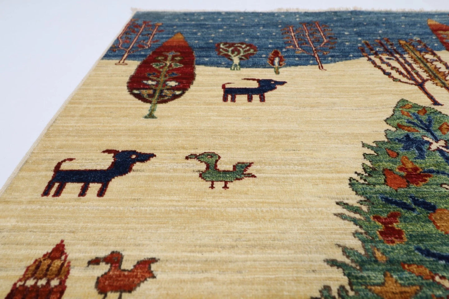 124 x 195 cm | Afghan Tribal Hand Knotted Veg Dye Wool carpet