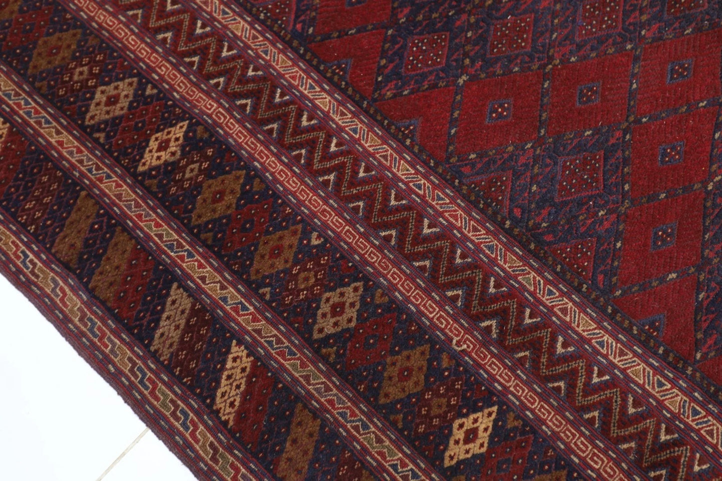 198 x 254 cm | Kilim Afghan Tribal Hand Knotted Veg Dye Wool Carpet