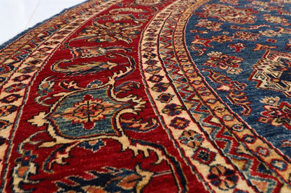 305 x 310 cm | Kazak Afghan Tribal Hand Knotted Wool Round Carpet