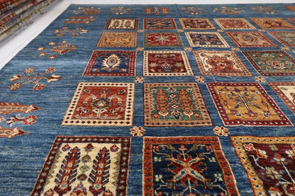 400 x 560 cm | Bakhtiari Large Size Area Rug Afghan Hand Knotted Carpet Blue Color Rug